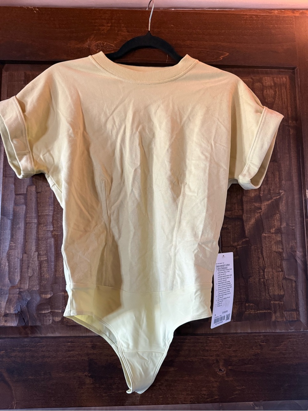 Lululemon Heavyweight Cotton T-Shirt Bodysuit top in yellow